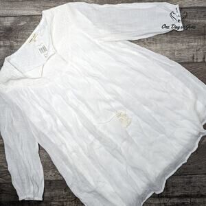 Indigo Soul Long Sleeve Yoke Top Size S